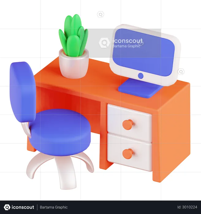 Schreibtisch  3D Illustration