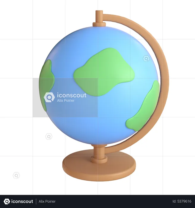 Schreibtisch Globus  3D Icon