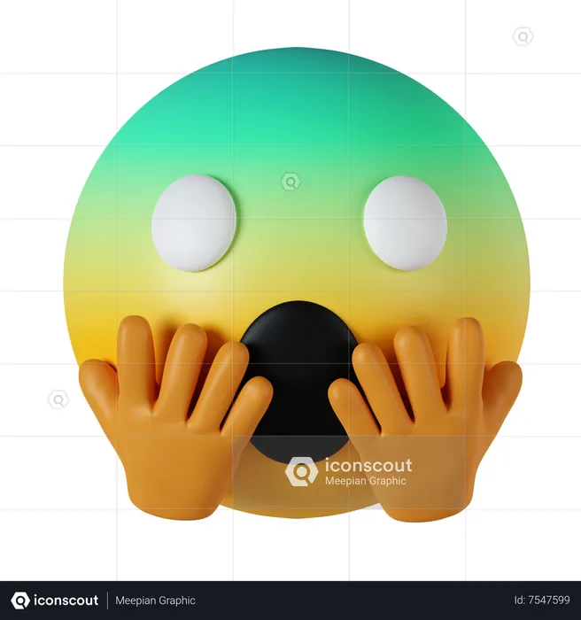 Schreiend Emoji 3D Icon