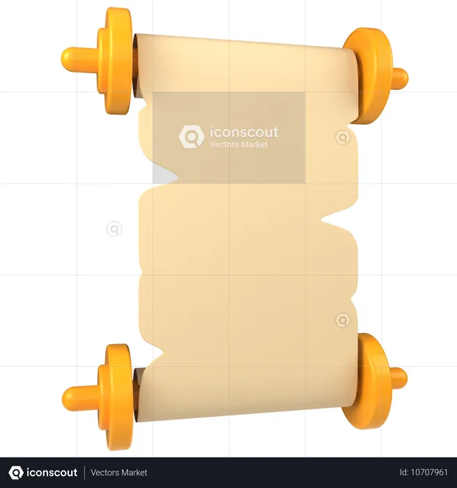 Scroll-Papier  3D Icon