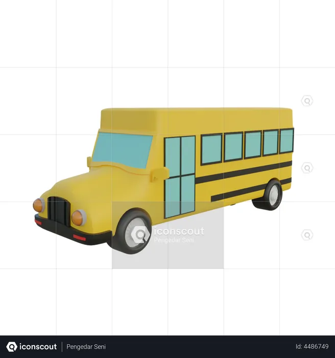 Schulbus  3D Illustration