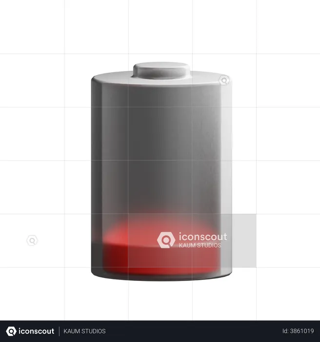 Niedriger Batteriestatus  3D Illustration