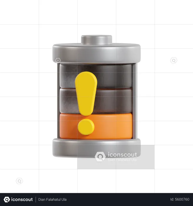 Niedriger Batteriestatus  3D Icon