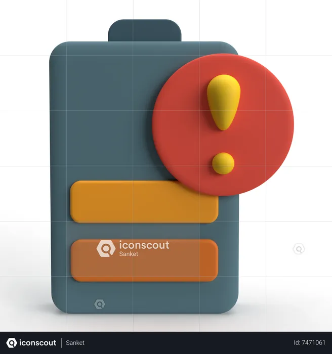 Niedriger Batteriestatus  3D Icon