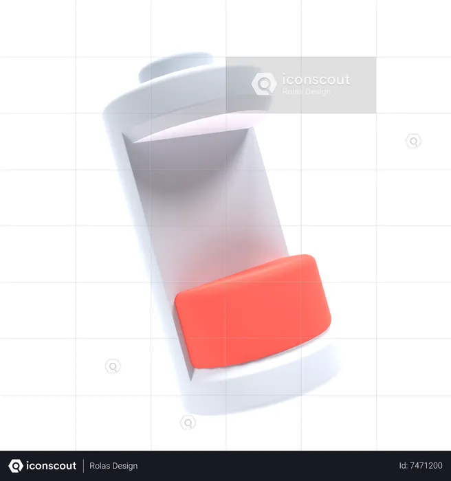 Niedriger Batteriestatus  3D Icon