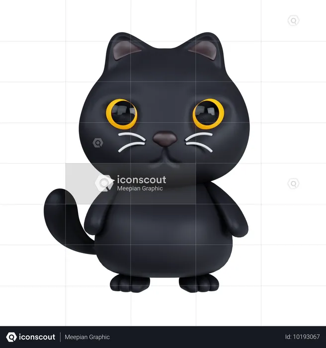 Schwarze Katze  3D Icon