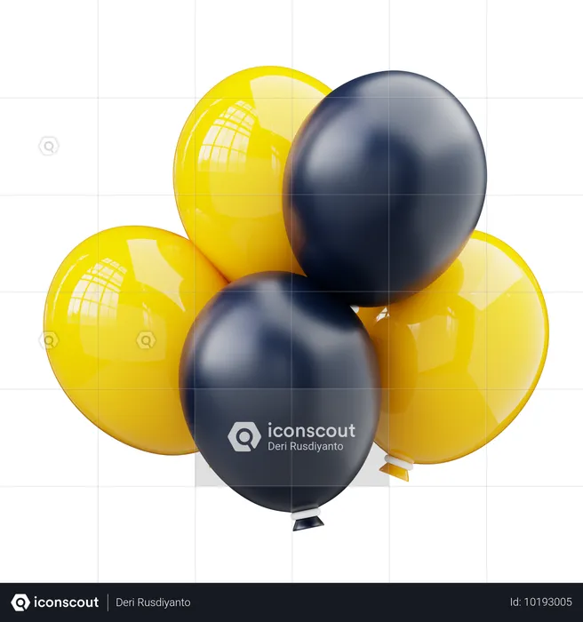 Schwarzer Freitagsballon  3D Icon