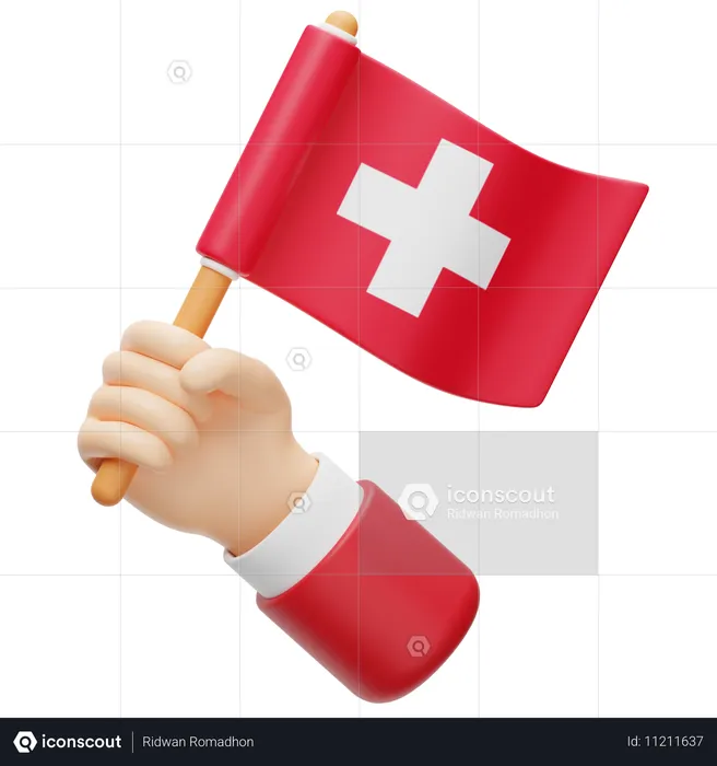 Schweiz flagge Flag 3D Icon