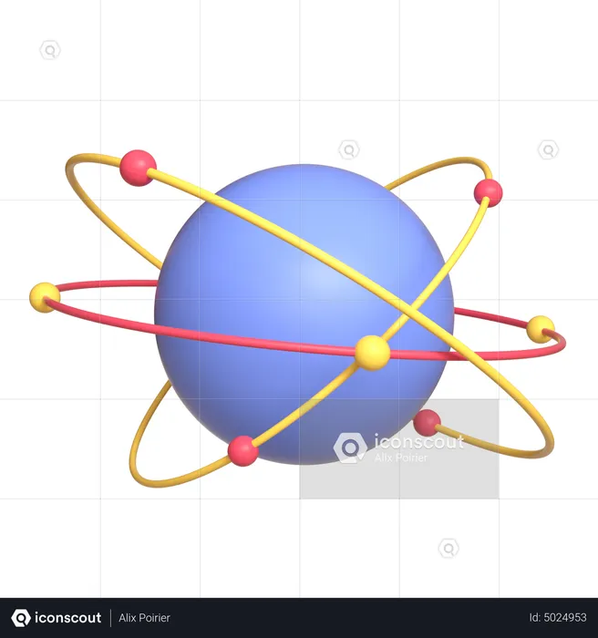 Atome scientifique  3D Icon
