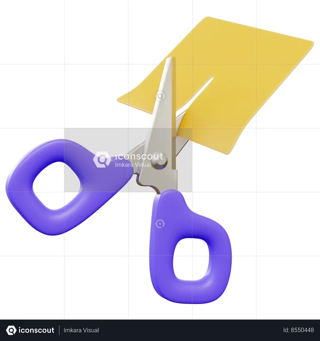Scissors and paper  3D Icon