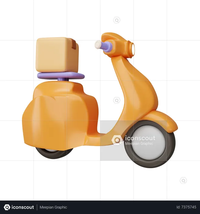 Scooter de reparto  3D Icon