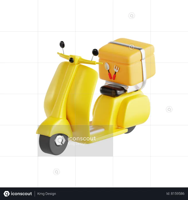 Scooter de entrega de comida  3D Icon