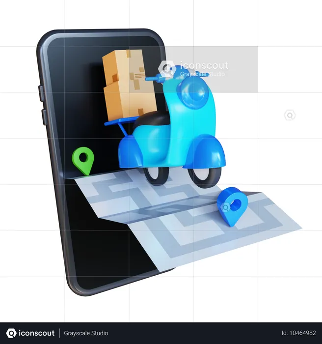 Scooter Delivery  3D Icon