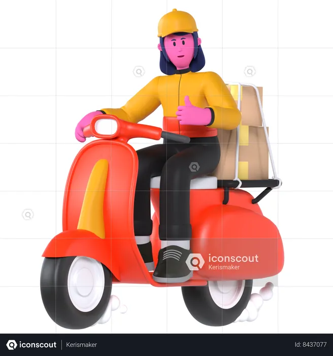 Scooter Delivery  3D Illustration