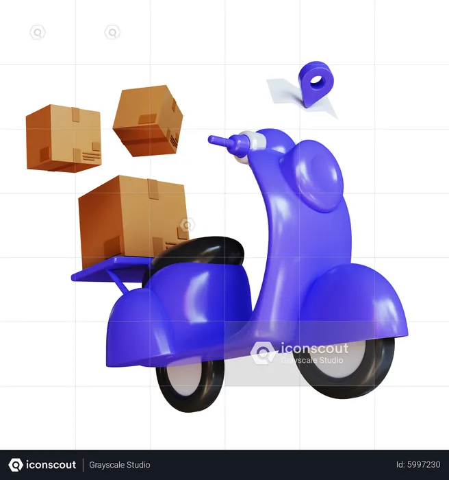 Scooter Delivery  3D Illustration