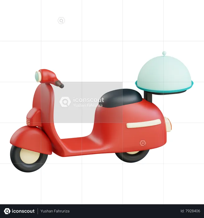 Scooter para entrega de comida  3D Icon