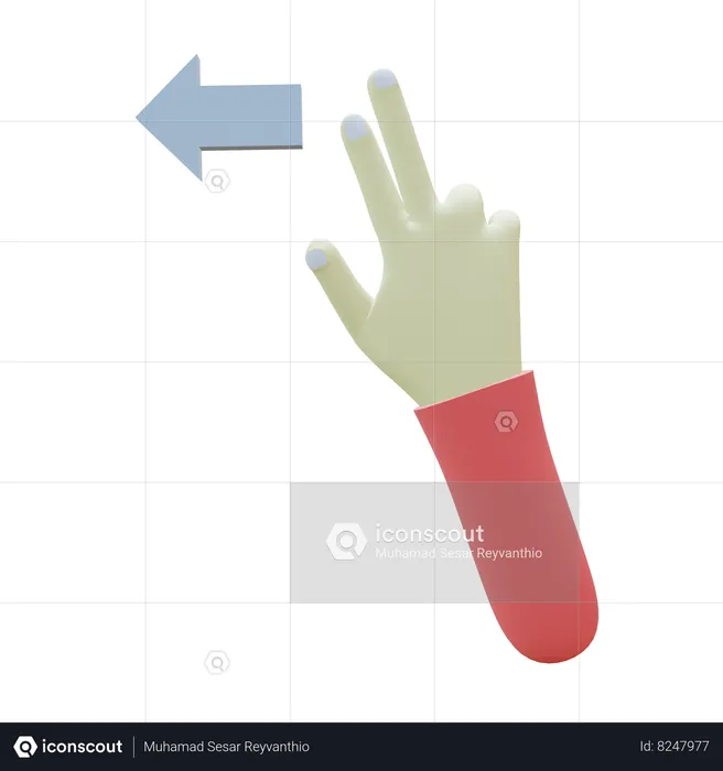 Fai scorrere il gesto delle dita a sinistra  3D Icon