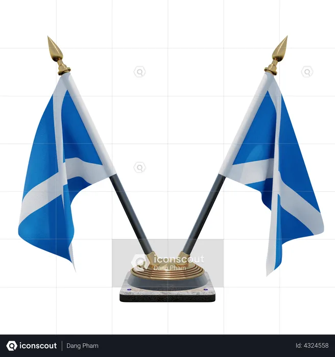 Scotland Double Desk Flag Stand Flag 3D Flag