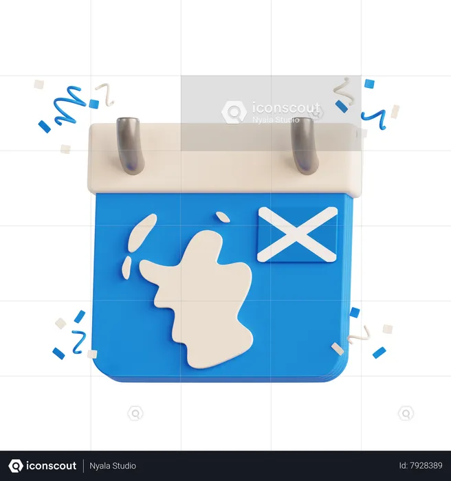 Scotland Independence Day Calendar  3D Icon