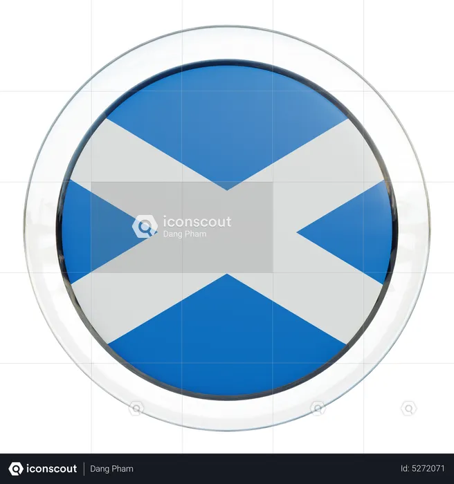 Scotland Round Flag Flag 3D Icon