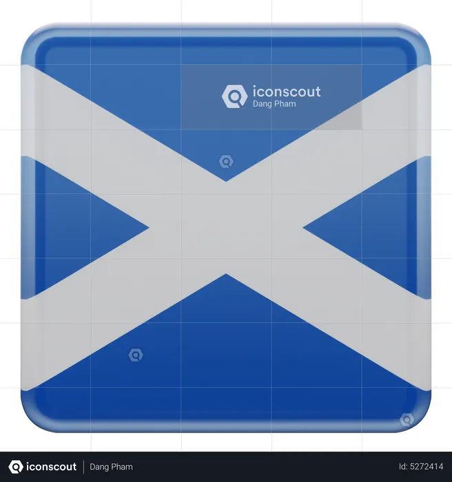 Scotland Square Flag Flag 3D Icon