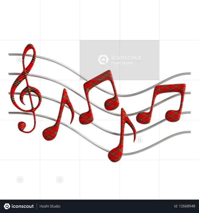 Scottish Music Note  3D Icon