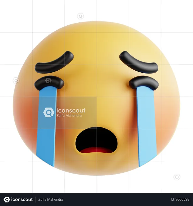 Screaming And Crying Emoji Emoji 3D Icon