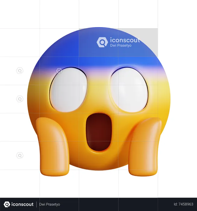 Screaming In Fear Emoji 3D Icon