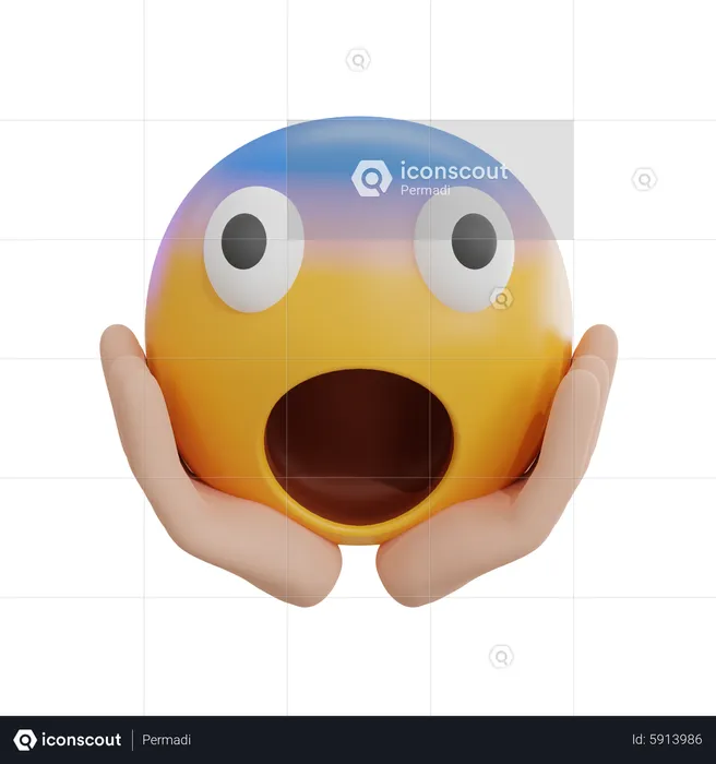 Screaming In Fear Emoji Emoji 3D Icon