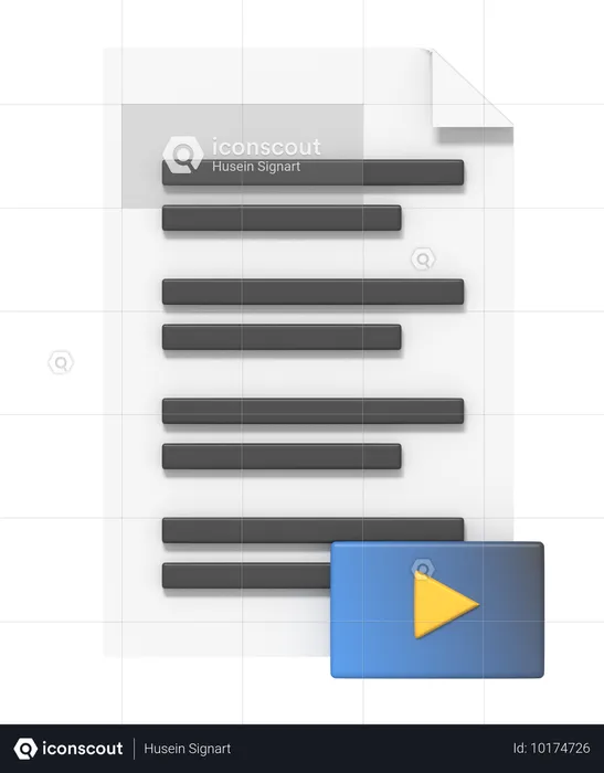 Roteiro de conteúdo de vídeo  3D Icon