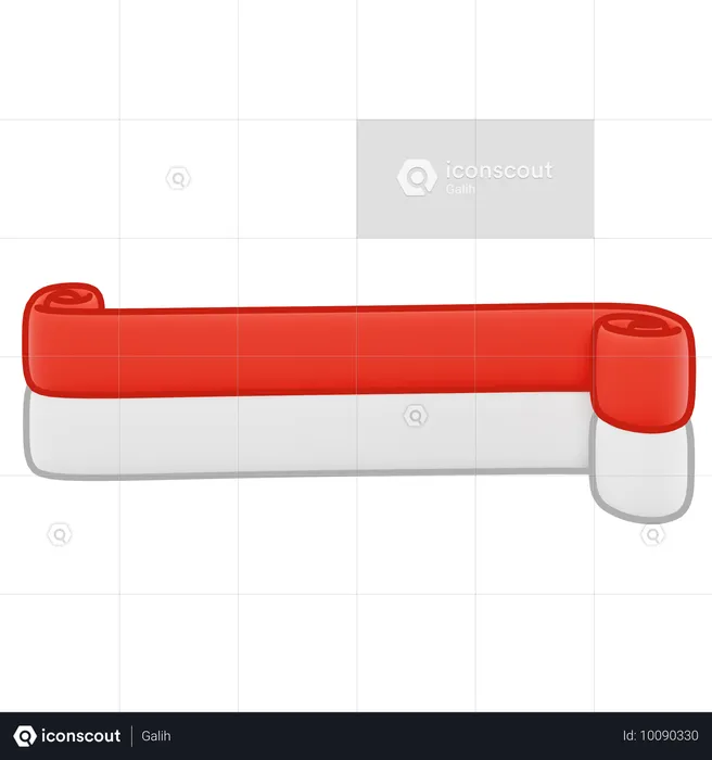 Scroll back and front flag  3D Icon