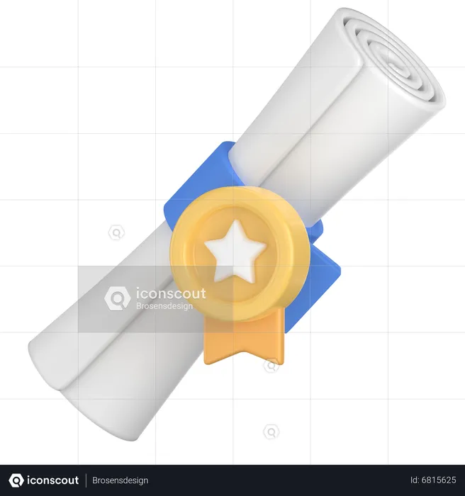 Scroll certificate  3D Icon