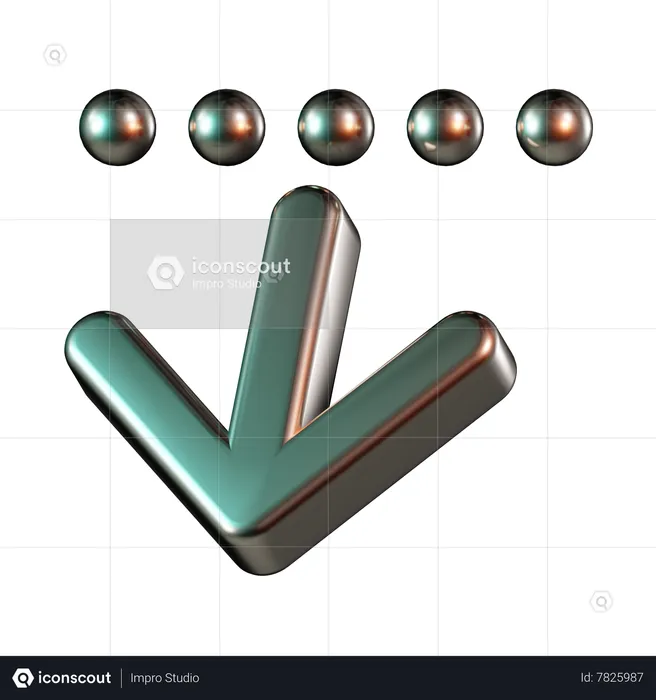 Scroll Down  3D Icon