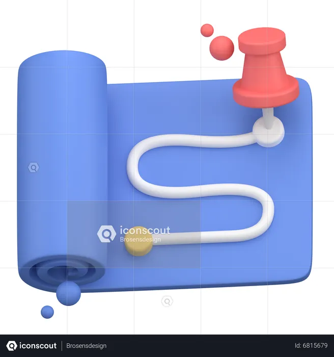 Scroll map  3D Icon