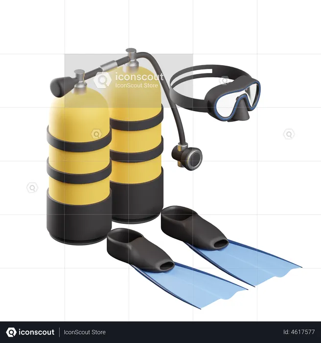 Scuba Diving Equipment  3D Icon