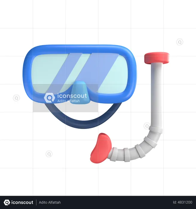 Scuba Diving Mask  3D Illustration