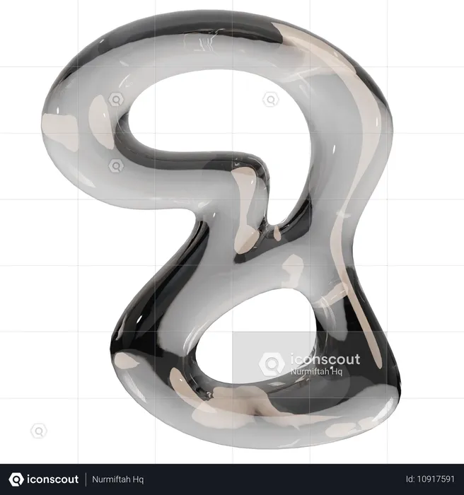 Sculpture abstraite en verre transparent  3D Icon