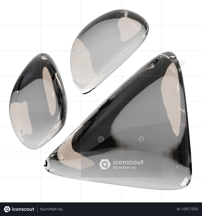 Sculpture abstraite en verre transparent  3D Icon