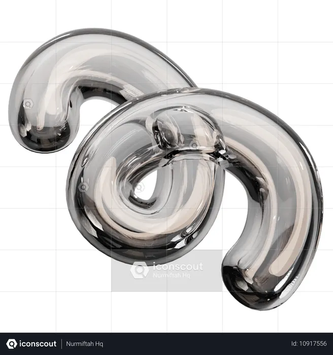 Sculpture abstraite en verre transparent  3D Icon
