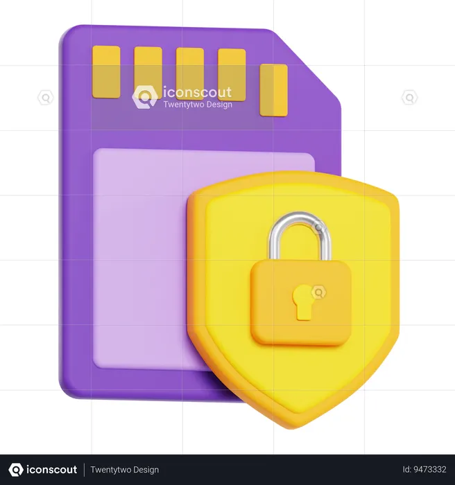 Sd Card Security  3D Icon