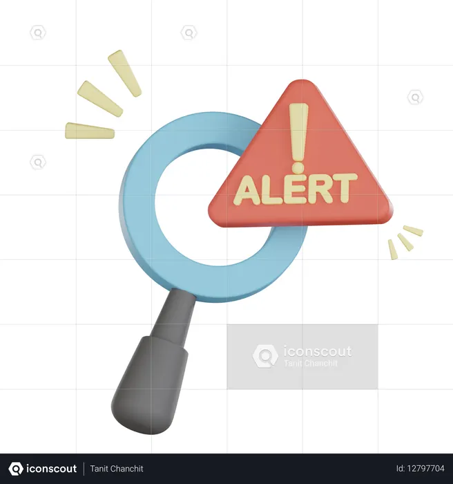 Search Alert  3D Icon