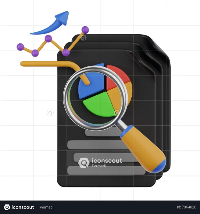 Search Analysis Chart  3D Icon