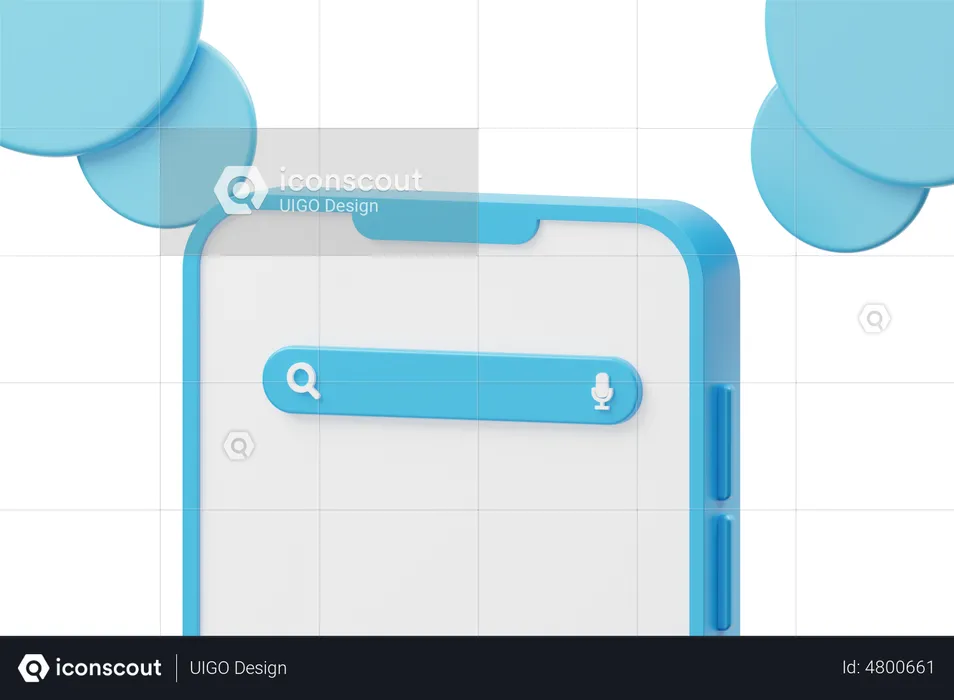 Search Bar with Phone  3D Illustration