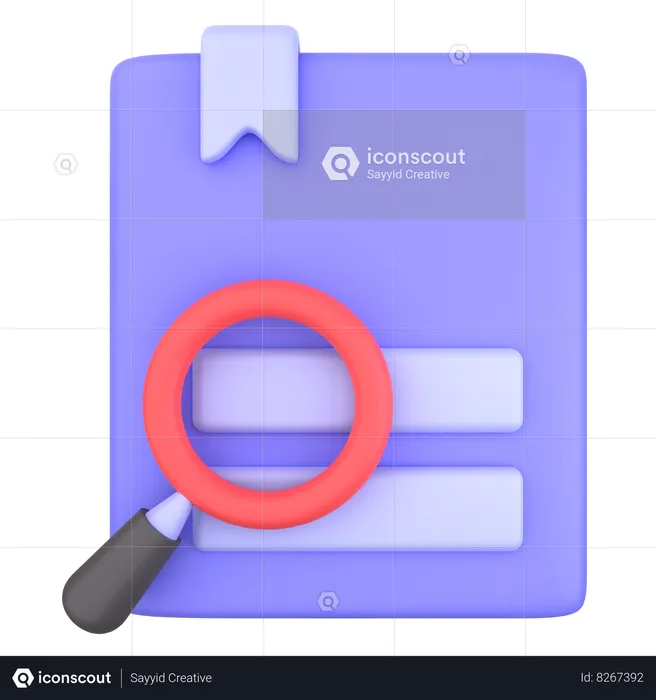 Search Book  3D Icon