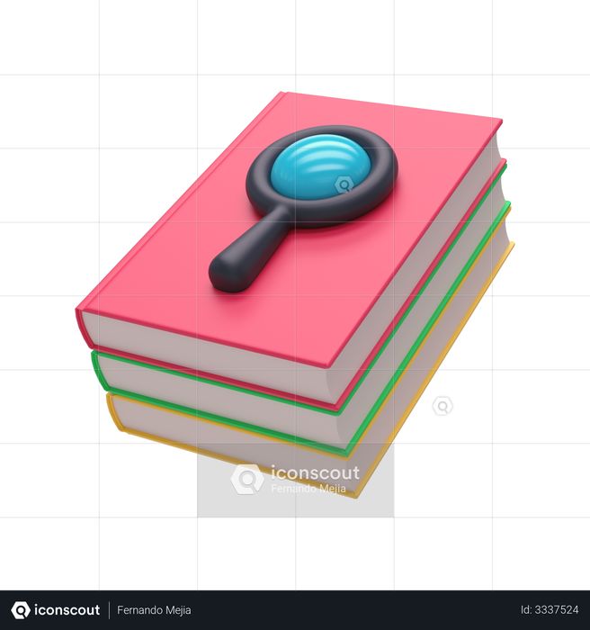 Search Book 3D Illustration
