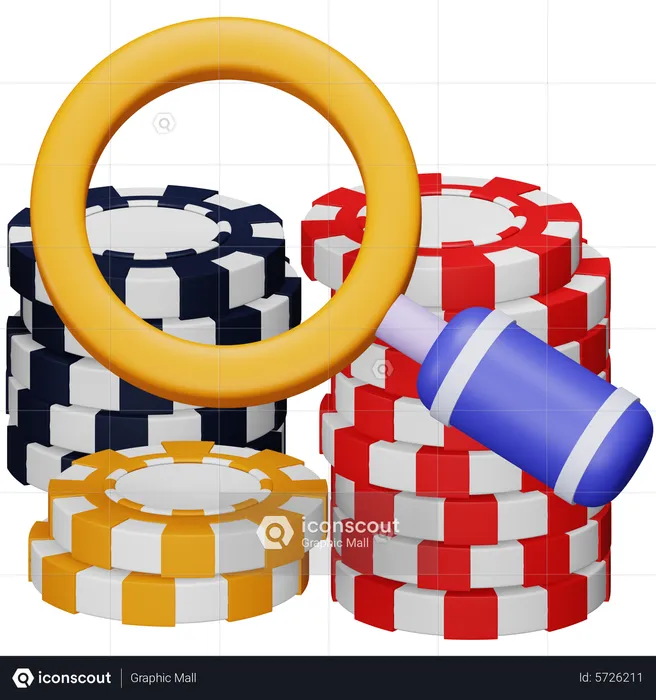 Search Casino Chip  3D Icon