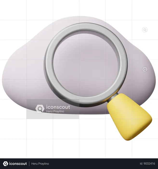 Search Cloud  3D Icon