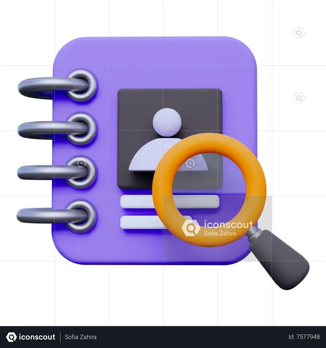 Search Contact  3D Icon