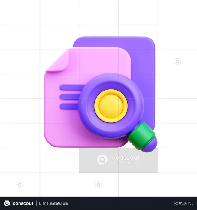 Search Data  3D Icon