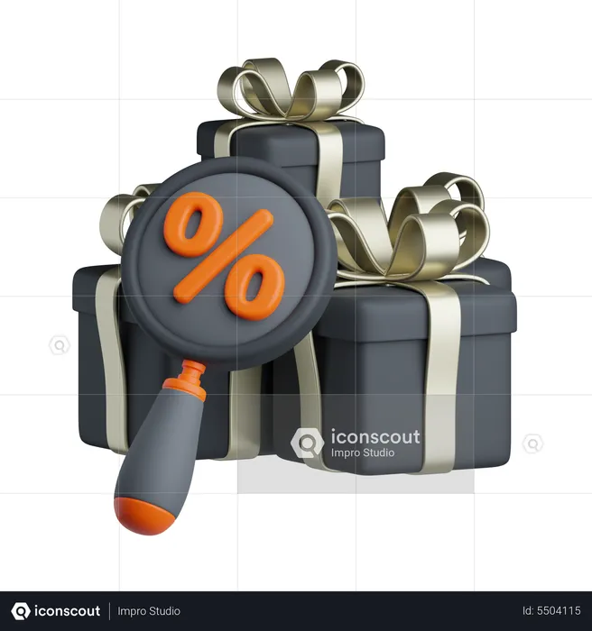 Search Discount Gift  3D Icon